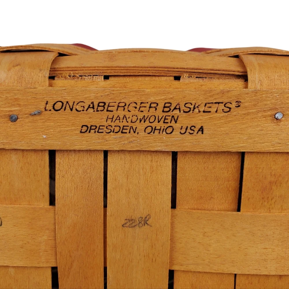 LONGABERGER Christmas Collection 2000 “Deck the Halls” Basket w/ Liner & Protect